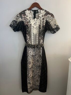 BYRON LARS- lace detailed /belted dress- sz 4